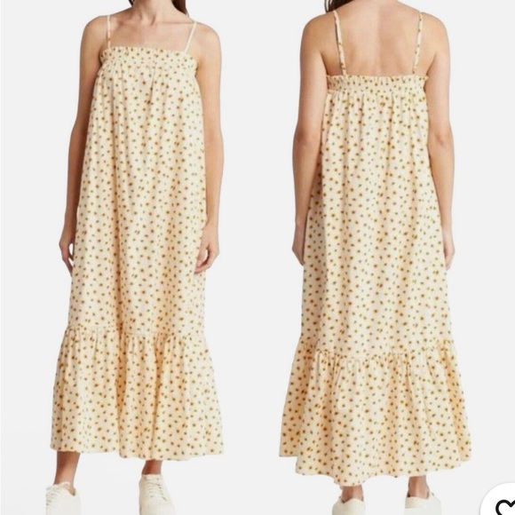 WeWoreWhat Dresses & Skirts - WeWoreWhat Yellow Cream Spaghetti Strap Sundress Size XL